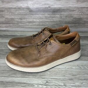 Skechers Mens 10.5 Burkett Camel casual Oxford shoes Brown Leather